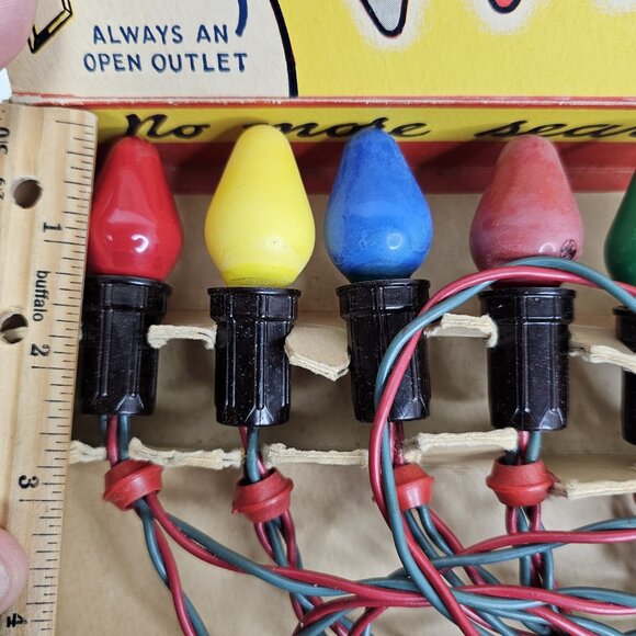 Vintage 15 Working Noma Christmas Lights Red Rings Original Festive Box - Picture 14 of 16